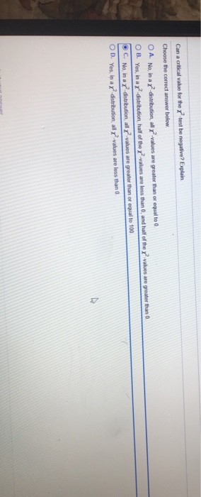 Solved Can A Critical Value For The Test Be Negative Chegg