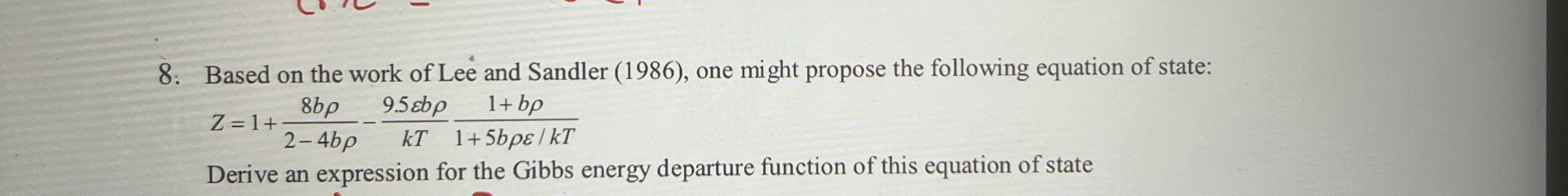 Solved Based on the work of Lee and Sandler (1986), ﻿one | Chegg.com