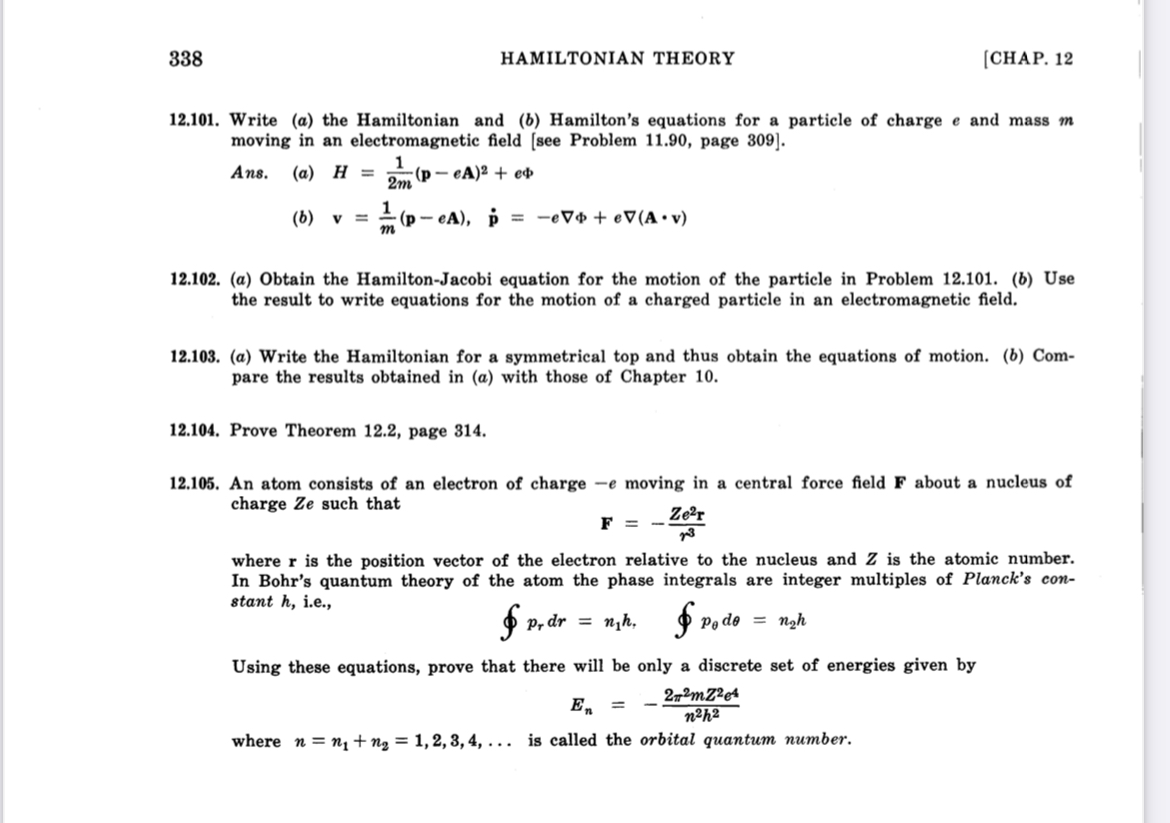 Solved 338HAMILTONIAN THEORY[CHAP. 1212.101. ﻿Write (a) ﻿the | Chegg.com