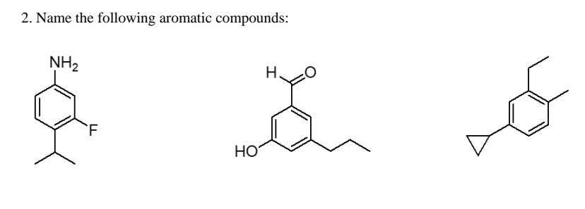 Solved 2. Name The Following Aromatic Compounds: | Chegg.com