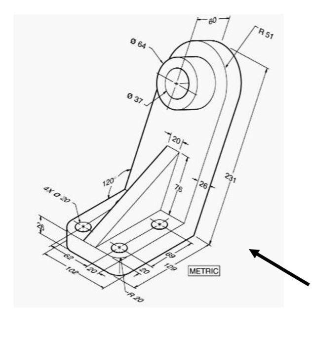 Solved The 3D object is provided. Draw the front view and | Chegg.com