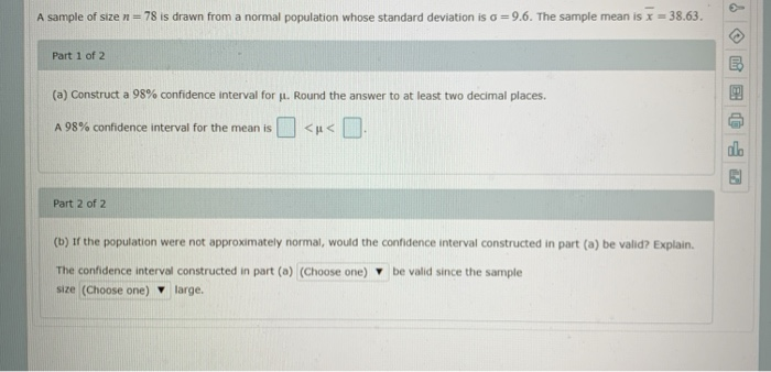Solved Use the given data to construct a confidence interval | Chegg.com
