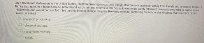 Solved On a traditional Halloween in the United States, | Chegg.com