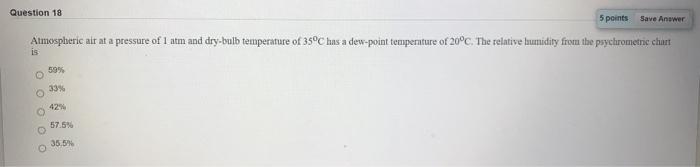 Solved Question 18 5 points Save Answer Atmospheric alt at a | Chegg.com