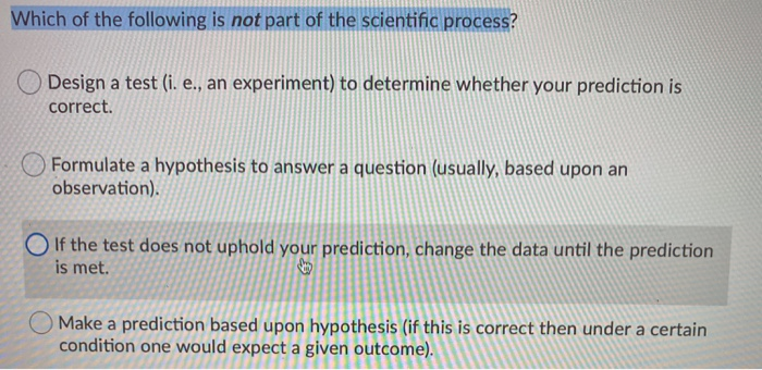 Solved Which Of The Following Is Not Part Of The Scientific | Chegg.com