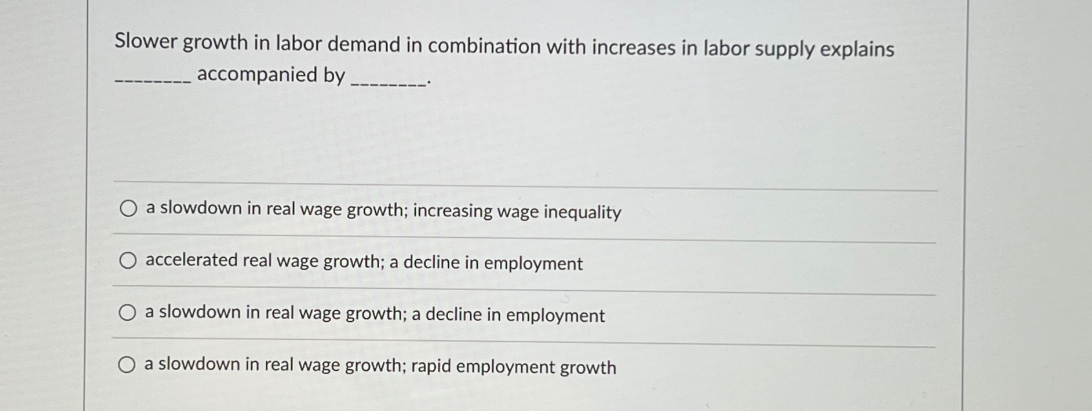 Solved Slower growth in labor demand in combination with | Chegg.com