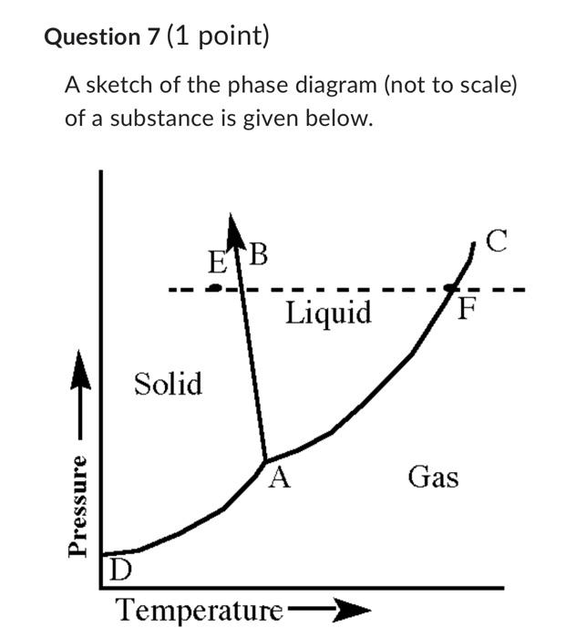 Solved Question 7 (1 point) A sketch of the phase diagram | Chegg.com