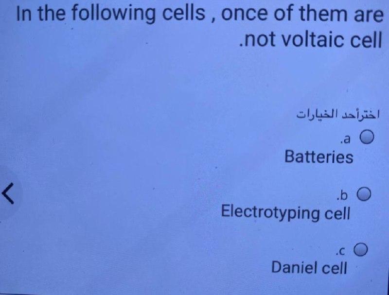 Solved In The Following Cells, Once Of Them Are .not Voltaic | Chegg.com