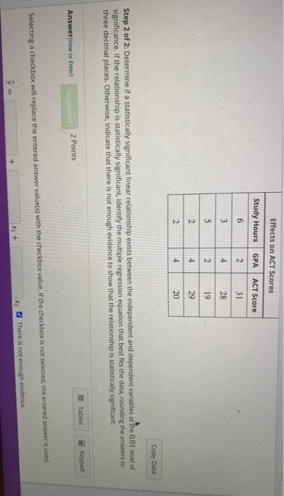 Solved Independent Variable X2 Is The Student S Gpa Ef Chegg Com