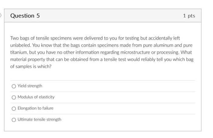 Solved Two bags of tensile specimens were delivered to you | Chegg.com