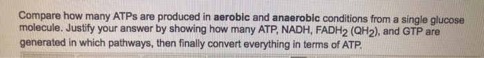 Solved Compare How Many Atps Are Produced In Aerobic And