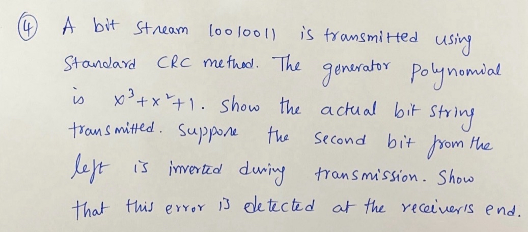 Solved (4) ﻿A bit stream 10010011 ﻿is transmitted using | Chegg.com