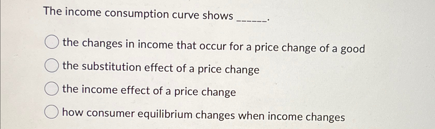Solved The income consumption curve showsthe changes in | Chegg.com