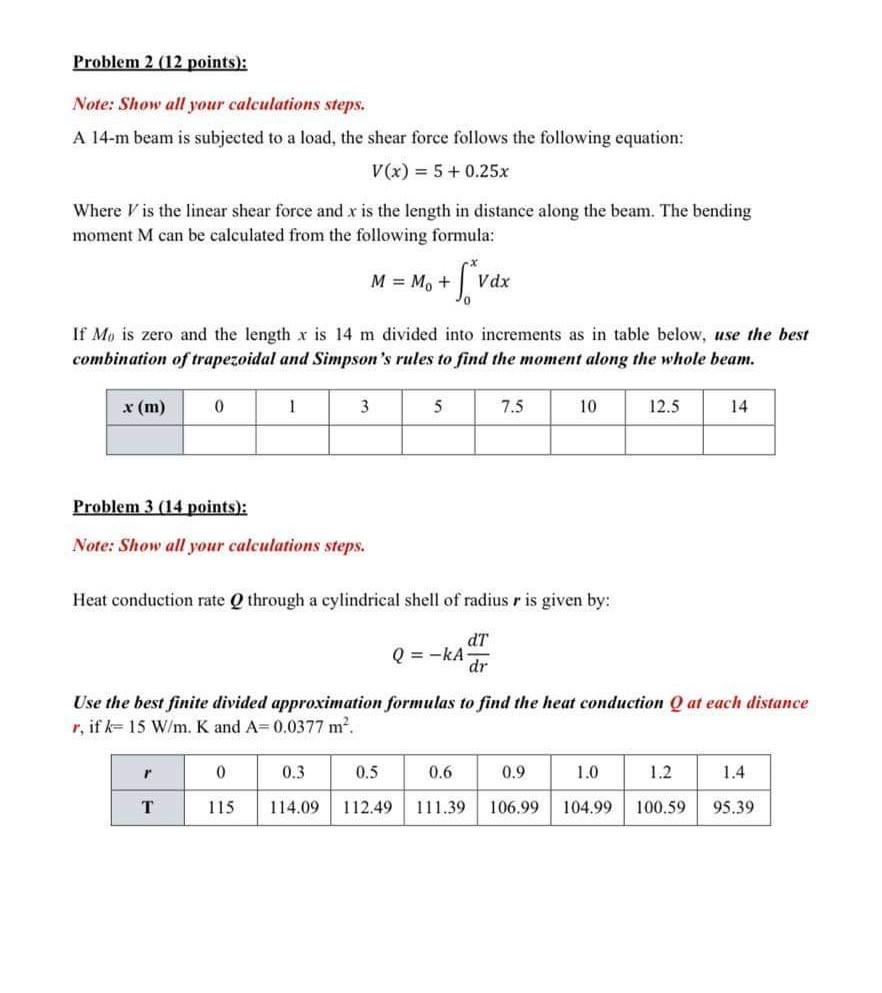 Solved Problem 2 (12 Points): Note: Show All Your | Chegg.com