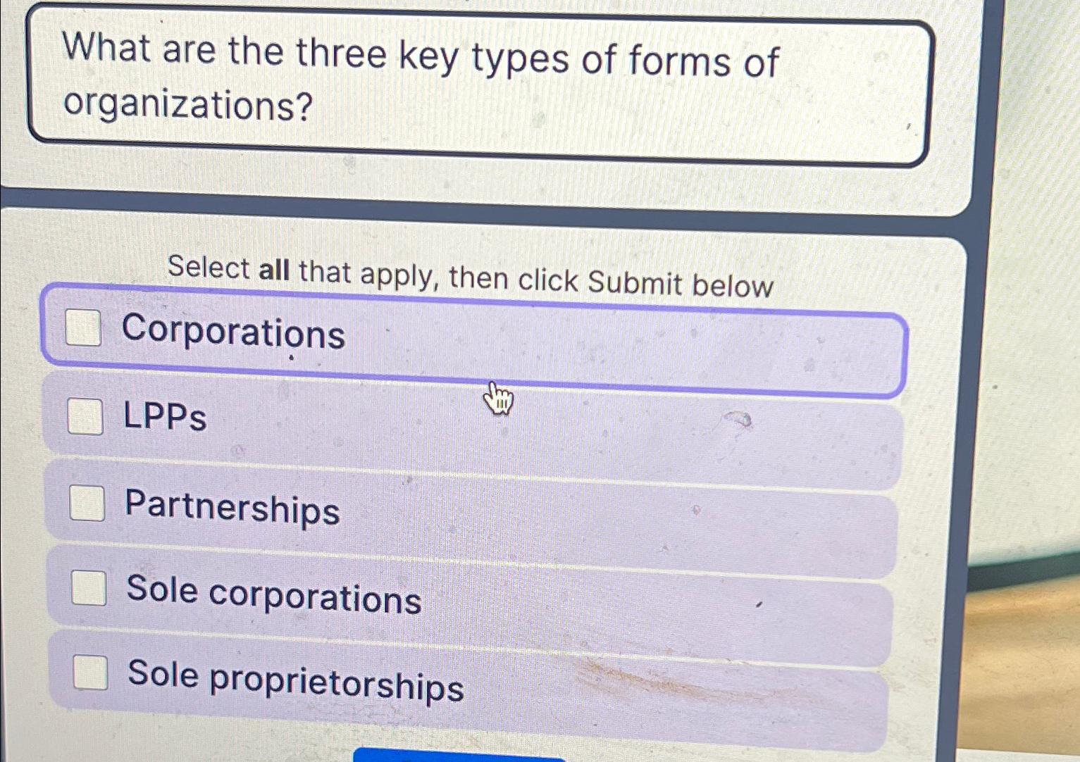 Solved What are the three key types of forms of | Chegg.com