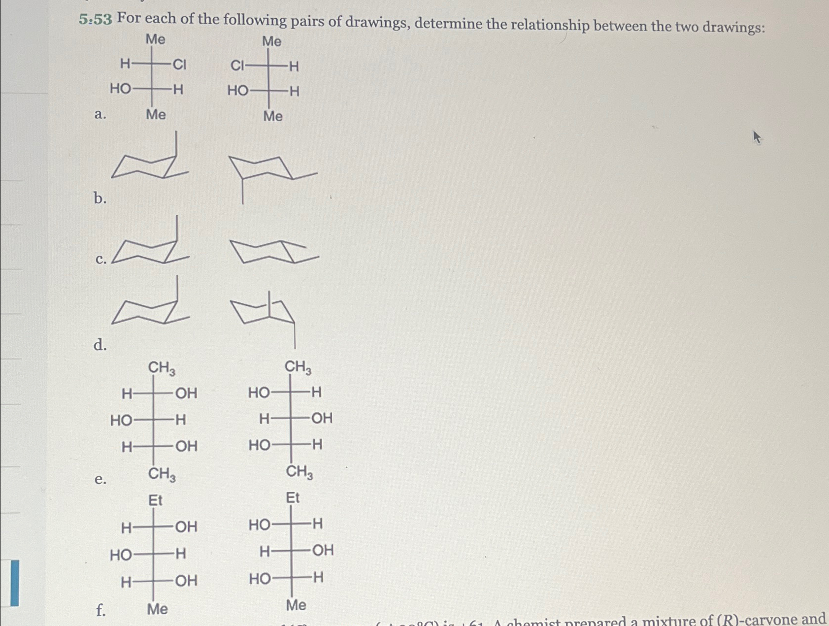 Solved 5.53 ﻿For each of the following pairs of drawings, | Chegg.com