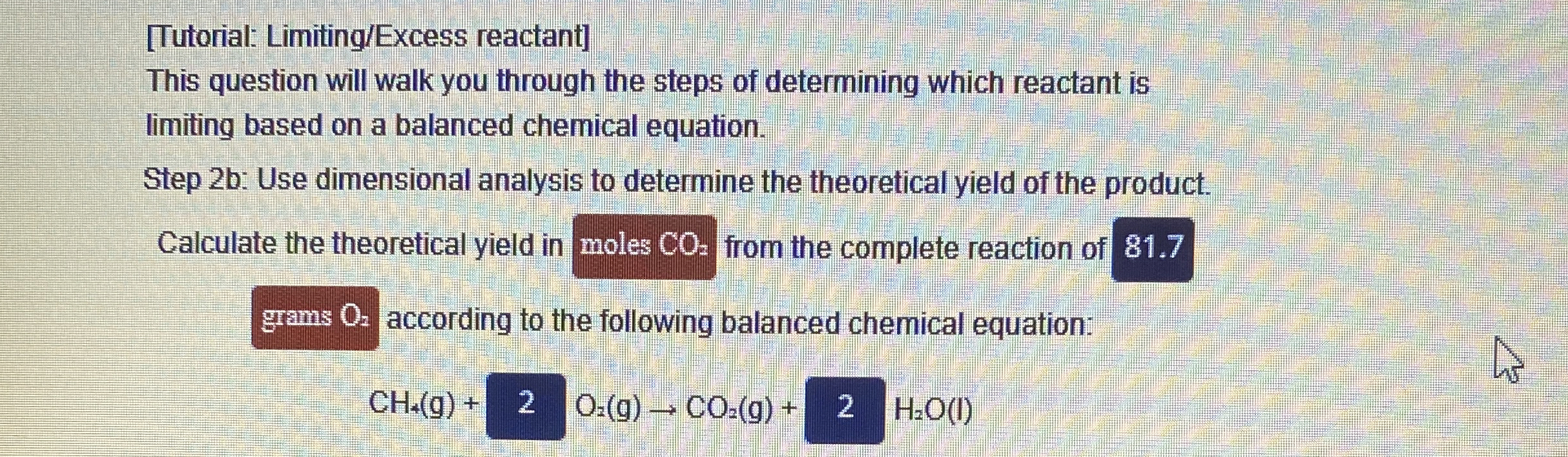 Solved [Tutorial: Limiting/Excess reactant]This question | Chegg.com
