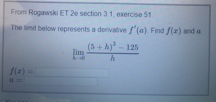 Solved From Rogawski ET 2e section 3.1, exercise 51 The | Chegg.com