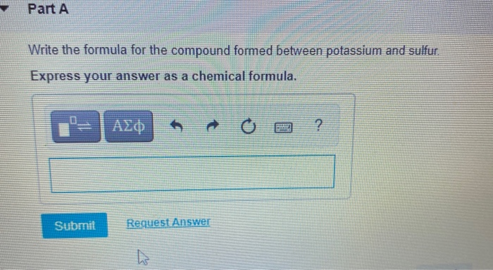 Solved Part A Write The Formula For The Compound Formed Chegg