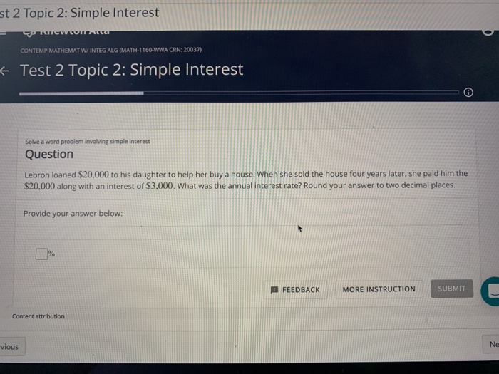 Solved st 2 Topic 2: Simple Interest TOTAL CONTEMP MATHEMAT | Chegg.com