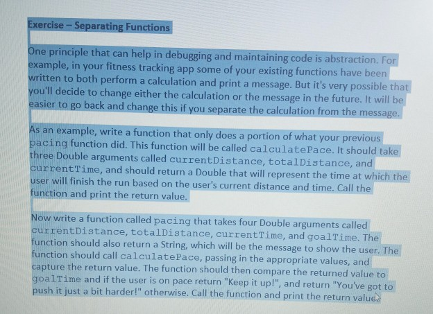 Solved Exercise - Separating Functions One principle that | Chegg.com