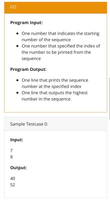 Solved The 3n + 1 problem is based on a famous sequence in | Chegg.com