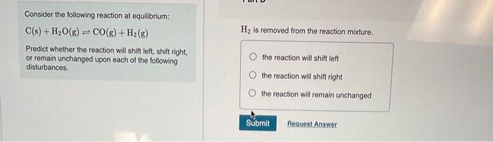 Solved Consider the following reaction at equilibrium: | Chegg.com