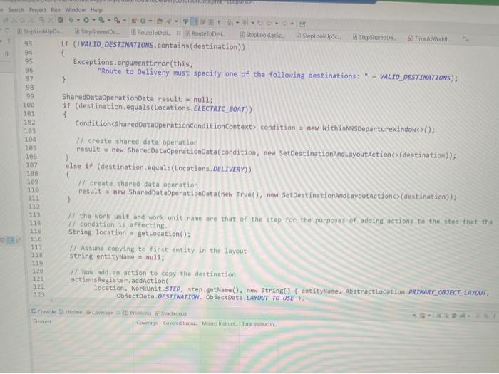Solved public final class RouteToDeliveryconditionData | Chegg.com