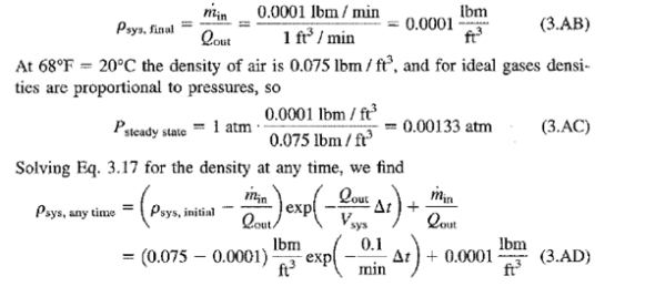 Solved: The tank in Example 3.8 has a leak that admits air at an u ...