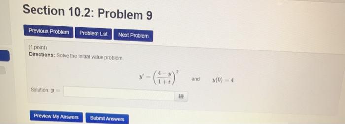 Solved Section 10.2: Problem 9 Previous Problem Problem List | Chegg.com