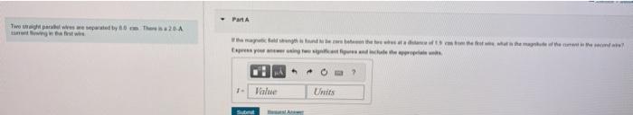 Solved Two Straight Parallel Wires Are Separated By Cm Chegg Com