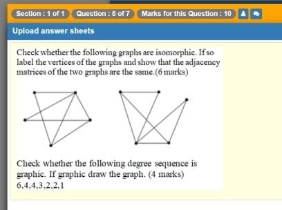 Solved 4 Section : 1 of 1 Question : 6 of 7 Marks for this | Chegg.com
