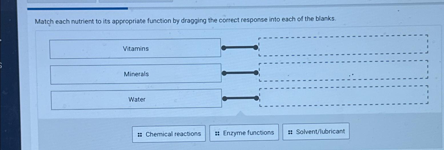 Solved Match each nutrient to its appropriate function by | Chegg.com