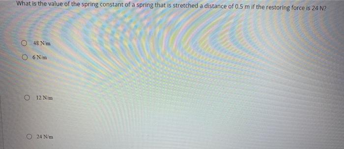 Solved What Is The Value Of The Spring Constant Of A Spring | Chegg.com