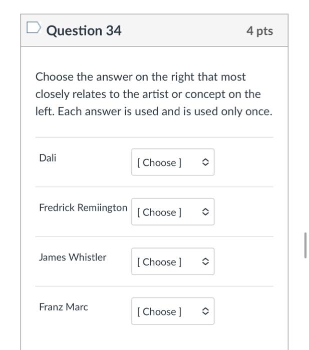 Solved Question 34 4 pts Choose the answer on the right that | Chegg.com