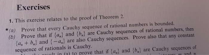 Solved Exercises 1. This Exercise Relates To The Proof Of | Chegg.com