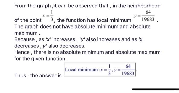 Solved how is it local minimum and it is the largest number? | Chegg.com