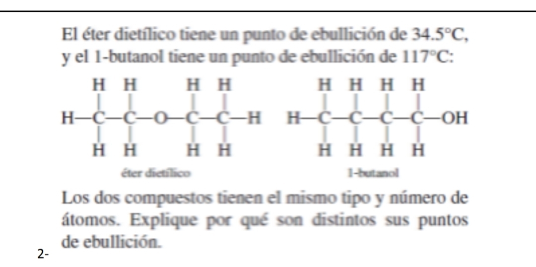 Punto De Ebullicion Del Dietil Eter www.chegg.com