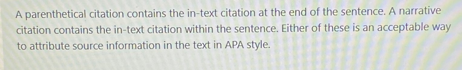 in text citation at the end of the sentence