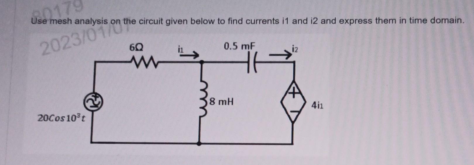 Solved Use mesh analysis on the circuit given below to find | Chegg.com