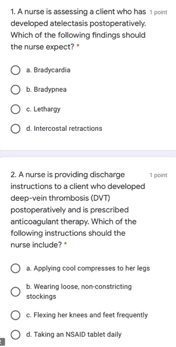 Solved 1. A Nurse Is Assessing A Client Who Has 1 Point | Chegg.com