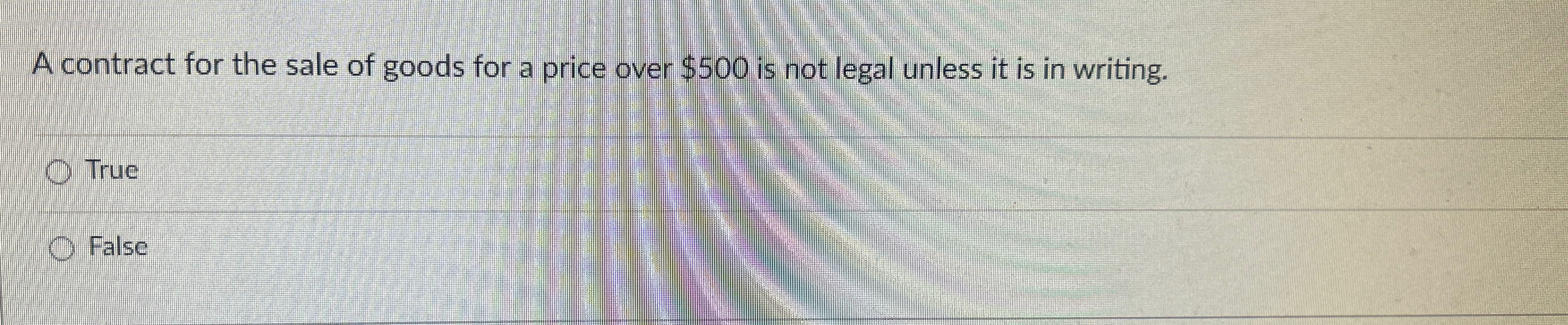 Solved A contract for the sale of goods for a price over | Chegg.com
