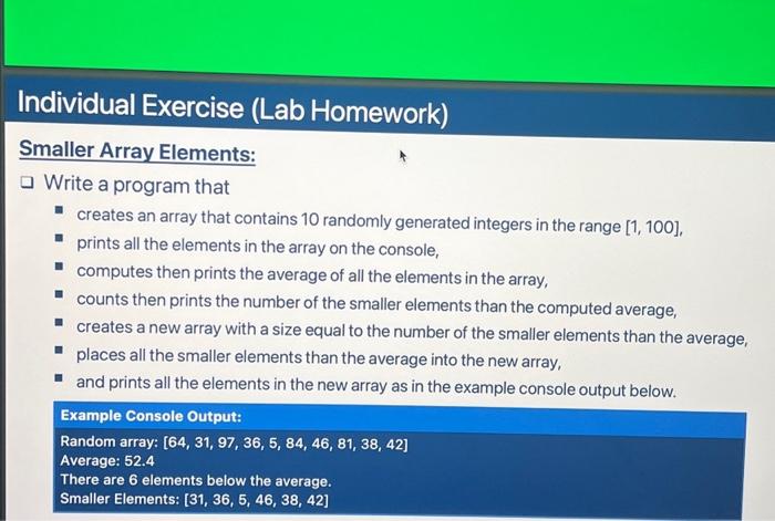 Write a program that creates an array that contains | Chegg.com
