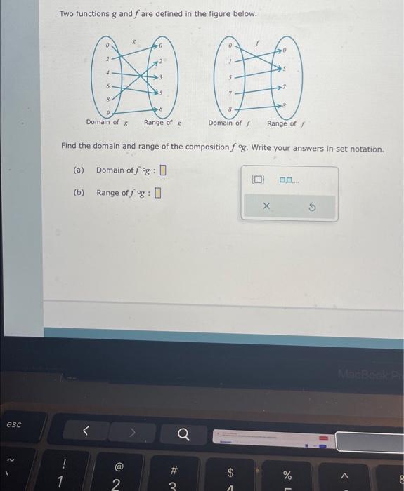 Solved Two functions g and f are defined in the figure | Chegg.com
