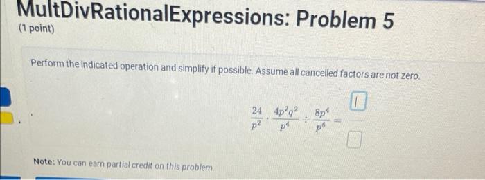 Solved MultDivRationalExpressions: Problem 5 (1 point) | Chegg.com