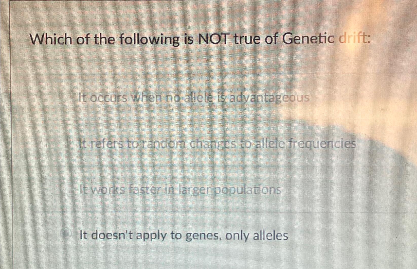 Solved Which of the following is NOT true of Genetic | Chegg.com