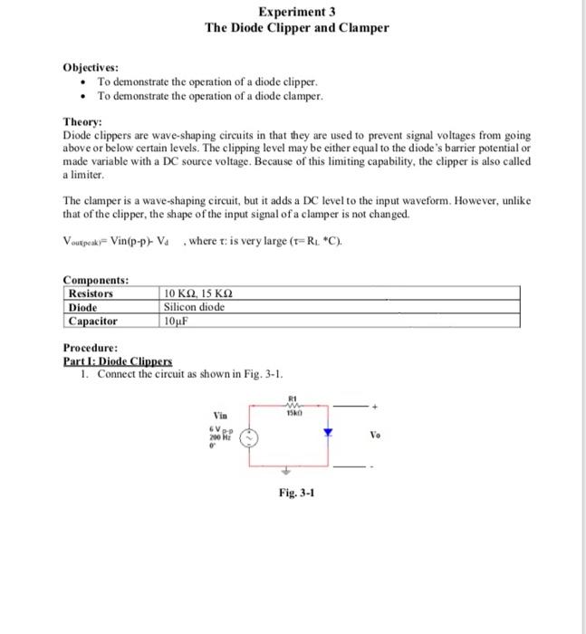 clamper experiment lab manual