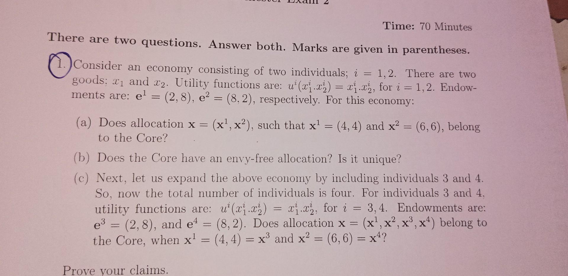 Solved There are two questions. Answer both. Marks are given | Chegg.com