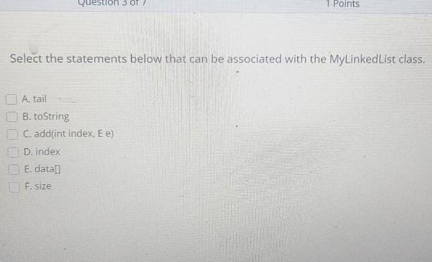 Solved Select the statements below that can be associated | Chegg.com