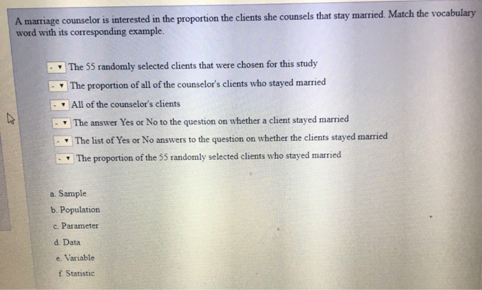 Solved A marriage counselor is interested in the proportion 